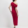 Red Draped Midi Dress Red Draped Midi Dress