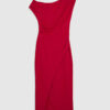 Red Draped Midi Dress Red Draped Midi Dress