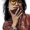 Red Faux Leather Belted Jacket