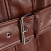 Red Faux Leather Belted Jacket