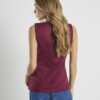 Red Faux Suede Sleeveless Waistcoat