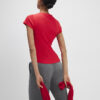 Red Fitted Ribbed T-shirt