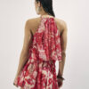 Red Floral Embellished Playsuit