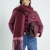 Red Fringed Fluffy Scarf