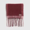 Red Fringed Fluffy Scarf