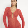 Red Knit Maxi Beach Dress