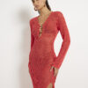 Red Knit Maxi Beach Dress