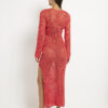 Red Knit Maxi Beach Dress