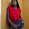 Red Knitted Waistcoat