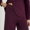 Red Knitted Wide Leg Trousers
