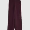 Red Knitted Wide Leg Trousers