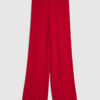 Red knitted wide leg trousers
