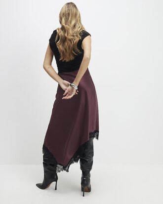 Red Lace Hybrid Drape Maxi Dress