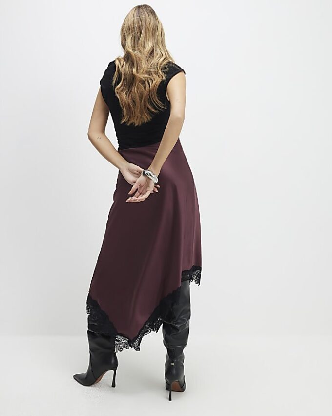 Red Lace Hybrid Drape Maxi Dress