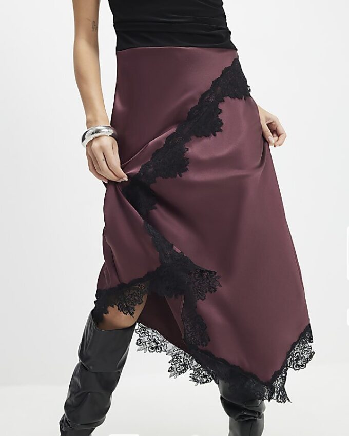 Red Lace Hybrid Drape Maxi Dress