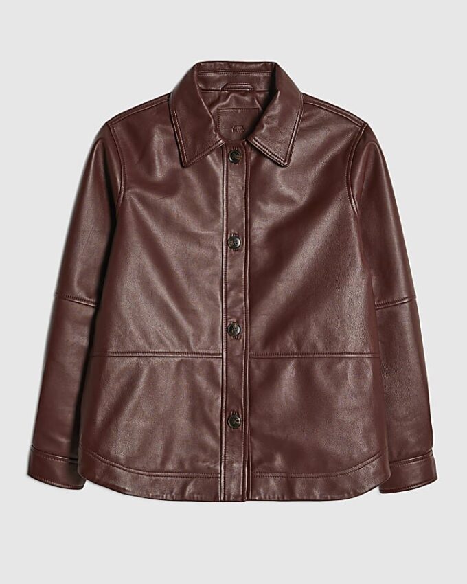 Red Leather Overshirt