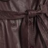 Red leather oversized trench coat