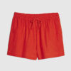 Red Linen Blend Shorts