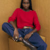 Red Long Sleeve Knitted Top