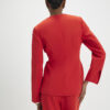 Red Long Sleeve Round Neck Blazer