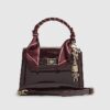 Red Mini Patent Cross Body Tote Bag