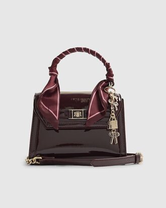 Red Mini Patent Cross Body Tote Bag