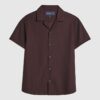Red Muscle Fit Ring Snap Shirt