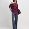 Red Off Shoulder Drape Top