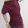 Red Off Shoulder Drape Top