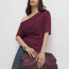 Red Off Shoulder Drape Top