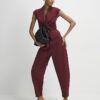 Red Pleated Tapered Trousers