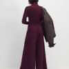 Red Pleated Wide Leg Trousers