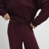 Red Premium High Waisted Wide Leg Joggers