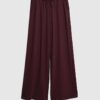 Red Premium High Waisted Wide Leg Joggers