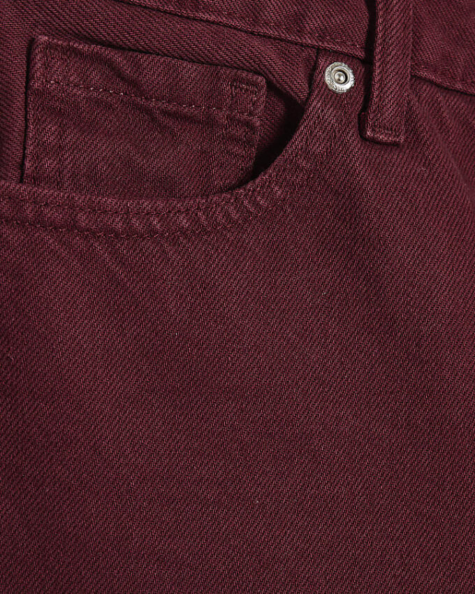 Red Relaxed Straight Jeans