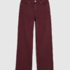Red Relaxed Straight Jeans