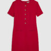 Red Short Sleeve Scallop Trim Mini Dress Red Short Sleeve Scallop Trim Mini Dress