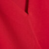 Red Short Sleeve Tape Detail V Neck Top