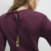 Red Short Sleeve Tie Back Seamed Top