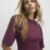 Red Short Sleeve Tie Back Seamed Top