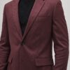 Red Skinny Fit Textured Suit Jacket