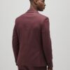 Red Skinny Fit Textured Suit Jacket