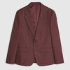 Red Skinny Fit Textured Suit Jacket
