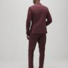 Red Skinny Fit Textured Suit Trousers