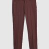 Red Skinny Fit Textured Suit Trousers