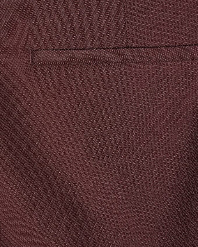 Red Skinny Fit Textured Suit Trousers