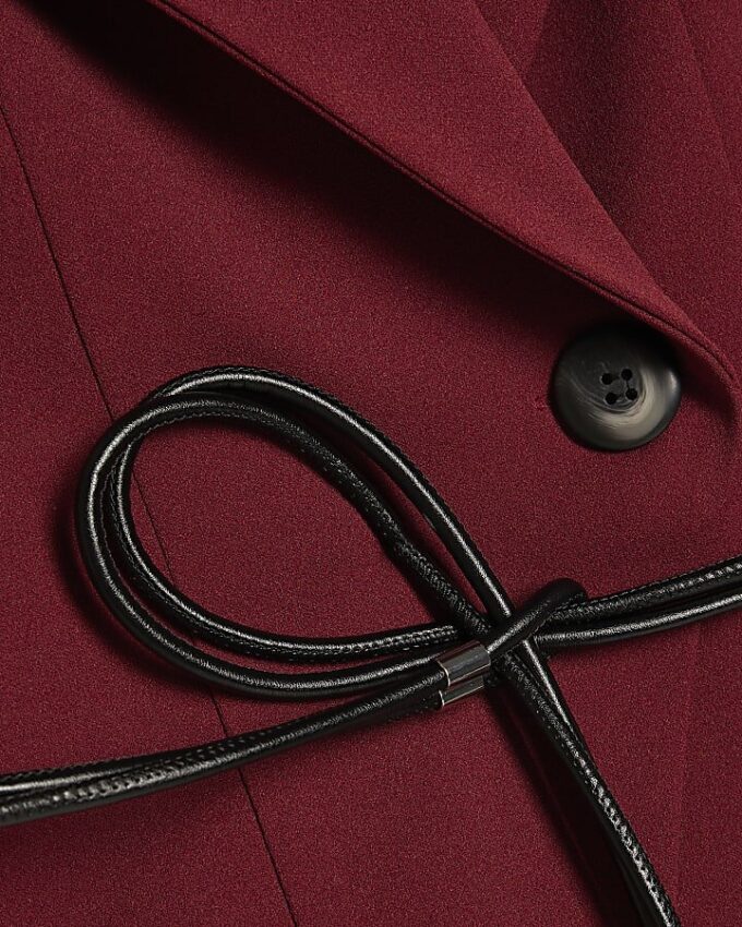 Red Sleeveless Belted Waistcoat
