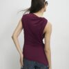 Red Sleeveless Twist Drape Top