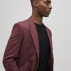 Red Slim Fit Textured Suit Jacket