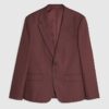 Red Slim Fit Textured Suit Jacket